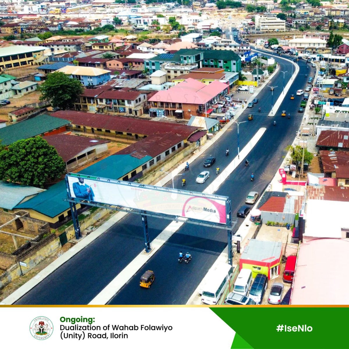 Ongoing: The dualization of Wahab Folawiyo (Unity) Road, Ilorin nears completion. The upgrading of the road exemplifies Governor @RealAARahman's dedication to urban renewal and infrastructure enhancement in Kwara State.