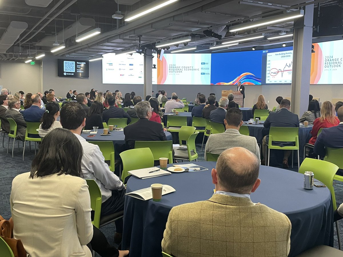 Outstanding turnout for the #UCLAForecast’s 2024 Orange County Economic Outlook at @UCICove on the campus of @UCIrvine! Glad to have so many of our sponsors and supporters joining us today.