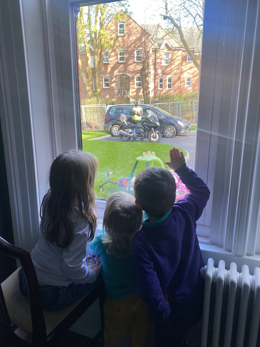 Waving goodbye to Granda as he heads home on his motorbike - a pretty unique experience for these guys I imagine! @tgeducation