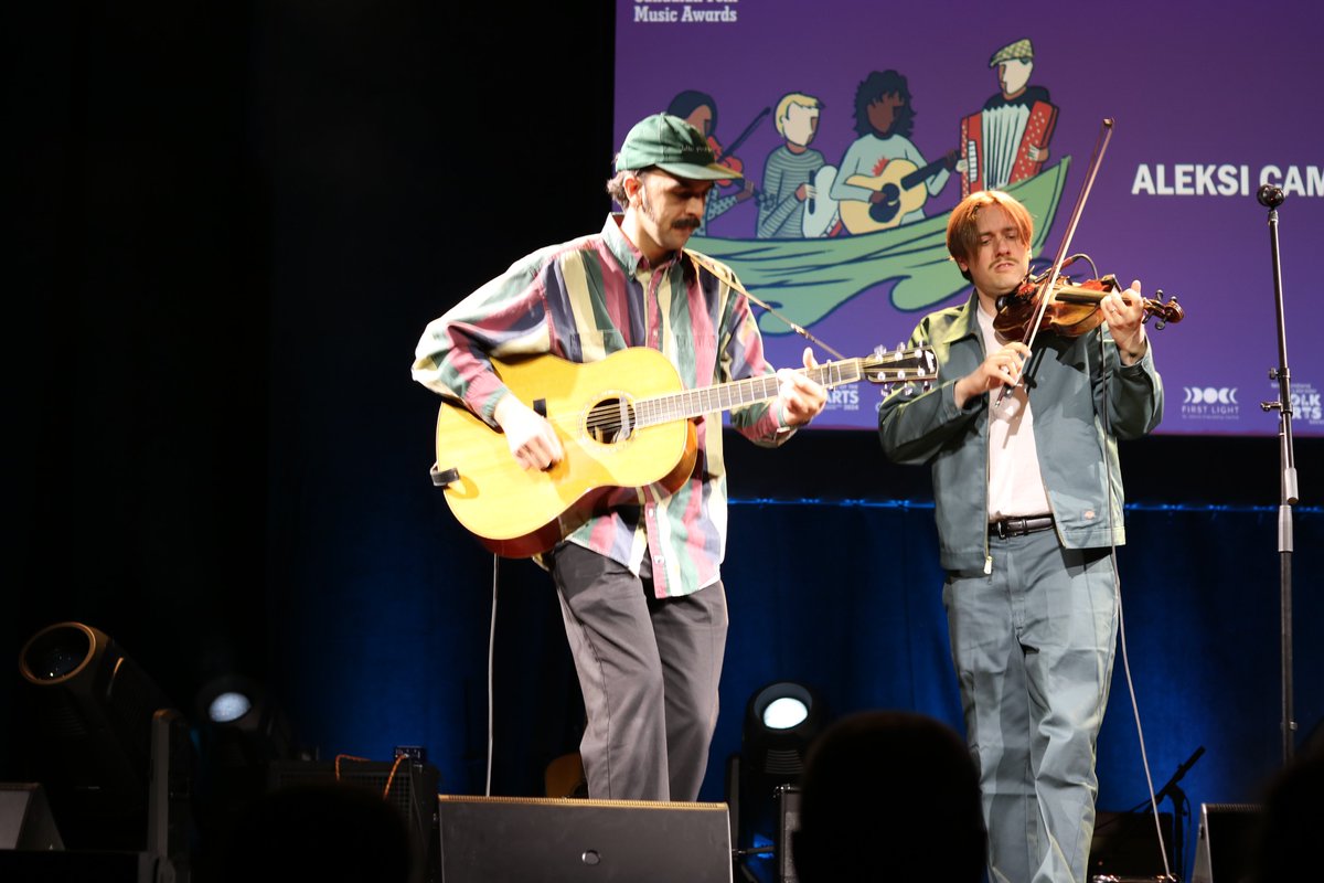 <a href="/AleksiCampagne/">Aleksi Campagne</a> on fiddle at the Canadian Folk Music Awards (<a href="/folkawards/">Canadian Folk Music Awards</a>) in St. John's this past weekend. He came away with French Songwriter of the Year honours. Congratulations! #CFMAs #folkmusic