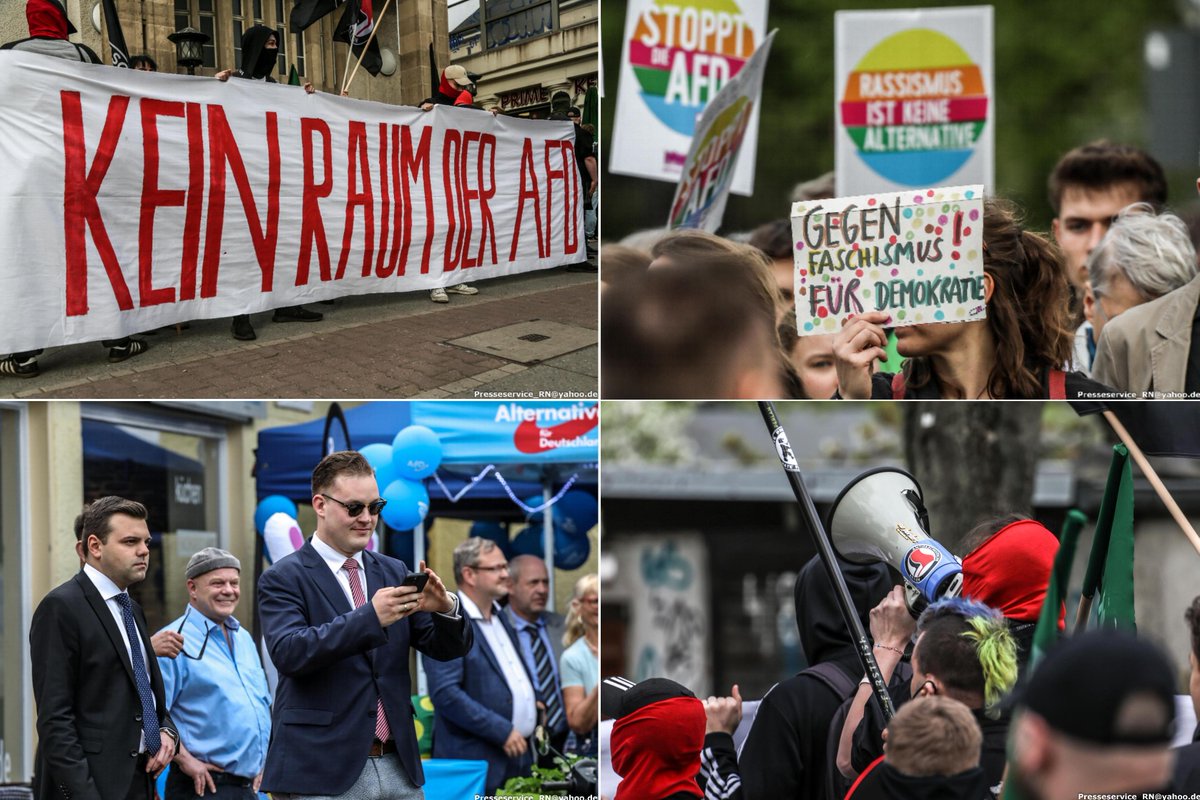 In #Berlin #Pankow wurde am Abend gegen eine Versammlung der AfD im so genannten braunen Haus im Ortsteil #Blankenburg protestiert. An den Protesten beteiligten sich etwa 200 Menschen aus Antifagruppen und zivilgesellschaftlichen Initiativen. #B0904 Fotos: flickr.com/photos/presses…