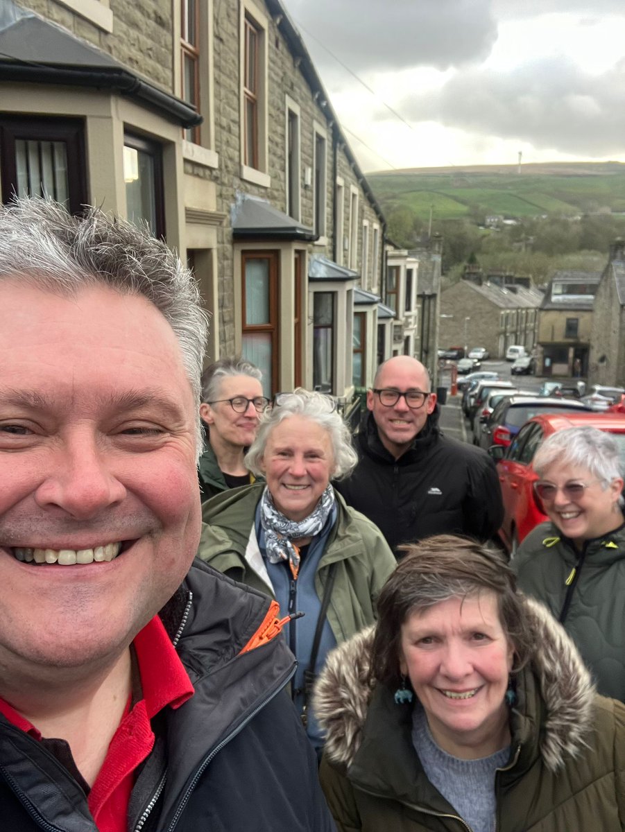 LabRossendale's tweet photo. Our fantastic Labour team out in Stacksteads this evening. Residents delighted to meet their candidates @jackieoakes11 @mjrolli & @gillwindwood for the new #Stacksteads & #Whitewell ward. Great recognition of the hard work already done by their Labour Councillors. #3votes4Labour https://t.co/YVsKilQy2c