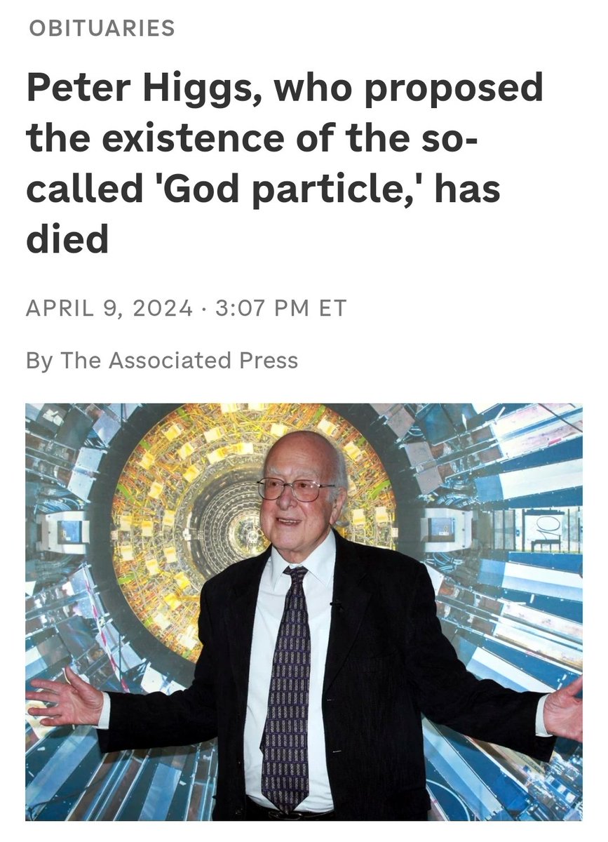 Let's have a moment of discussion about science in the comments  for the loss of a man of science. 👇👇 May God rest his soul 🙏🙏 #HiggsBoson #Godparticle #ScienceRules #RIP #PeterHiggs #science #prayers #God #RestInPeace