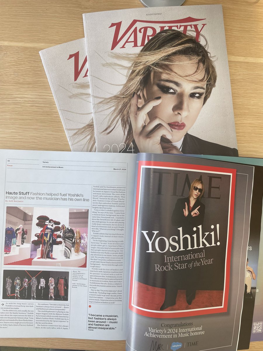 Congrats @YoshikiOfficial! Variety’s International Rock Star of The Year! So well deserved! ❤️