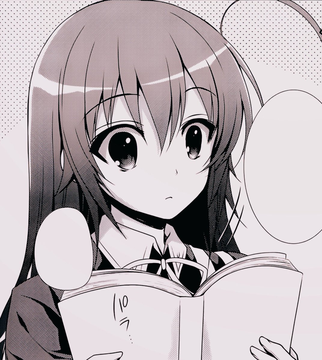 AbnormaIBeast's tweet photo. Medaka sat on her couch while reading Boku no Hīrō Akademia. Turning the page of her manga volume. 

“Huh… Deku almost got hit by a bus. Wonder if he would have became an Isekai protagonist.”

She flips to the next page. 

“The world may never know.” https://t.co/ZGqXZ5L3k0
