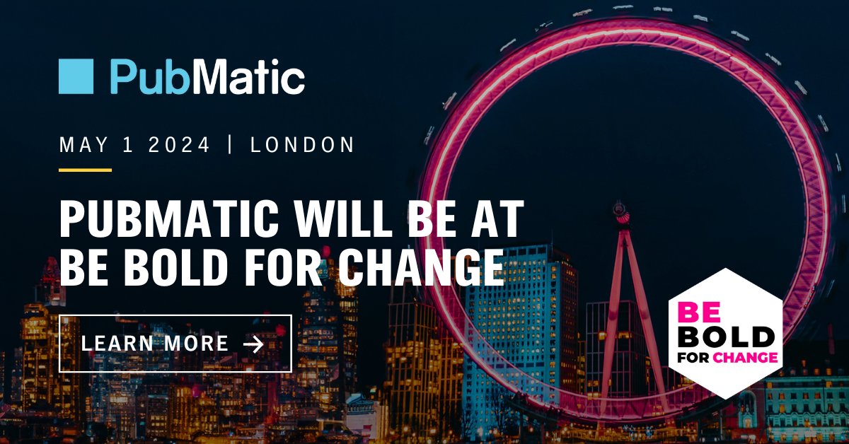 Join PubMatic as we continue to celebrate women as sponsors of the @beboldnow0308 event this year in London! Hear from an incredible line up of women across a range of industries, discussing their achievements as change makers. Learn more: beboldforchange.org/london