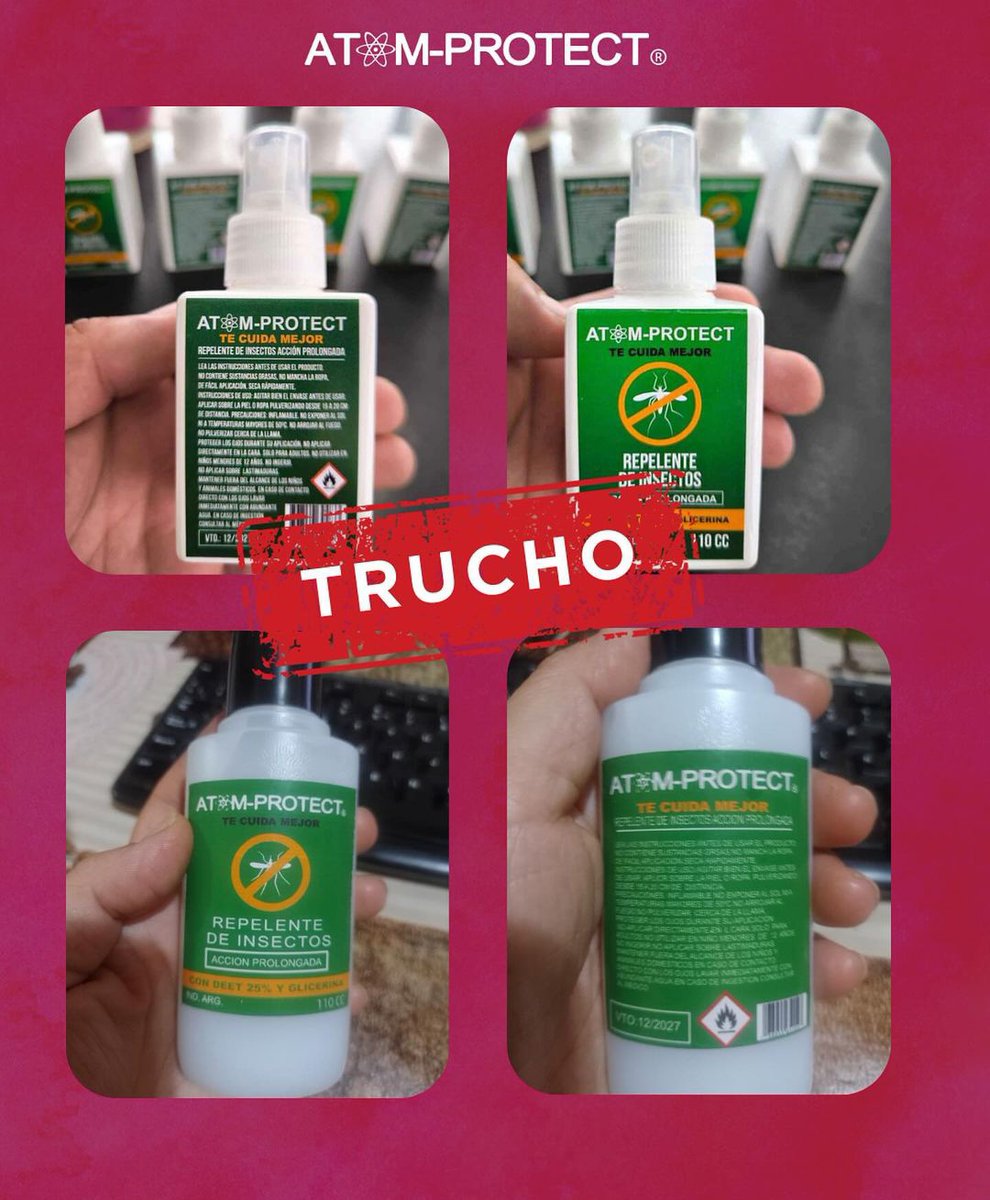 PreciosRosario2's tweet photo. #MosquitosEnRosario 🦟

⚠️ INFORMACIÓN IMPORTANTE ⚠️

🏴‍☠️ Circulan repelentes TRUCHOS marca #AtomProtect

#OjoConEsto 👀 https://t.co/eaEKo4uUAQ