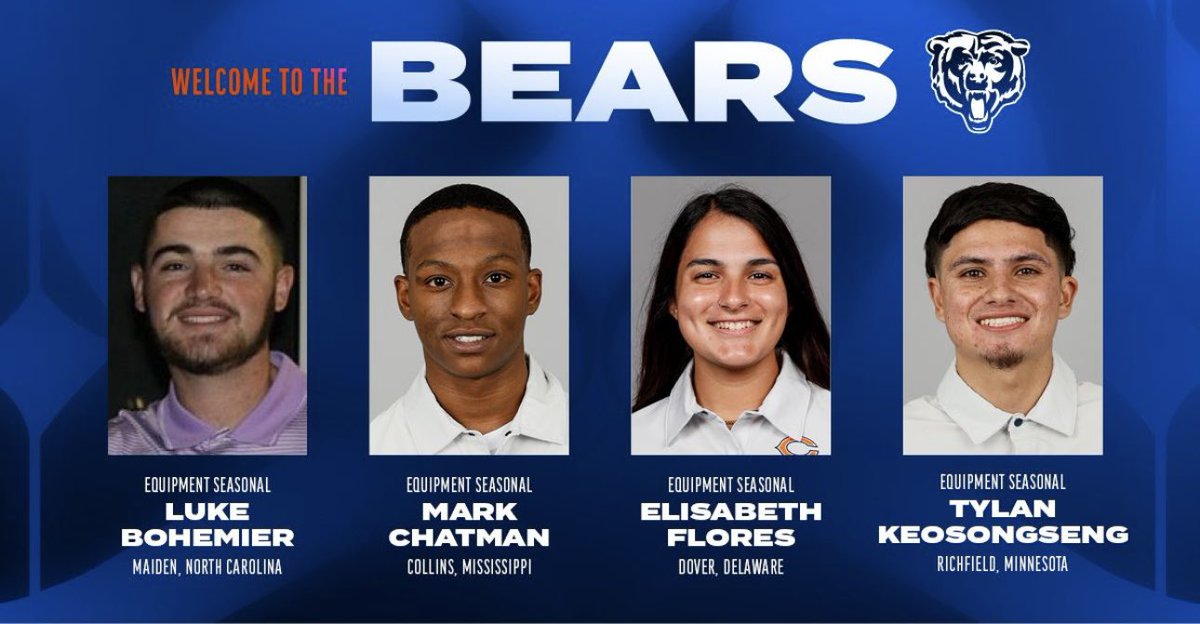 Beyond blessed and excited to get to work with this amazing crew again this season! Best EQ staff in the NFL! #Season2 🐻⬇️

Also, very fortunate to be able to represent Maiden, NC!