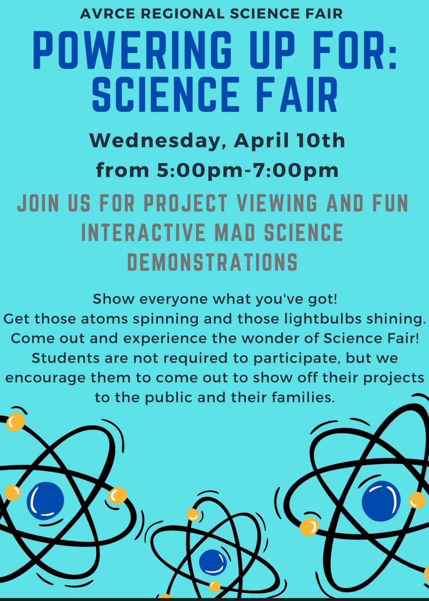 AVRScienceFair's tweet image. AVRSF in Windsor at the Windsor Community Centre this week to celebrate students and Science from grade P-12! Wednesday is our Family Science Night from 5-7. Mad Science will be doing a presentation and you can see some awesome projects and vote for your favourite!