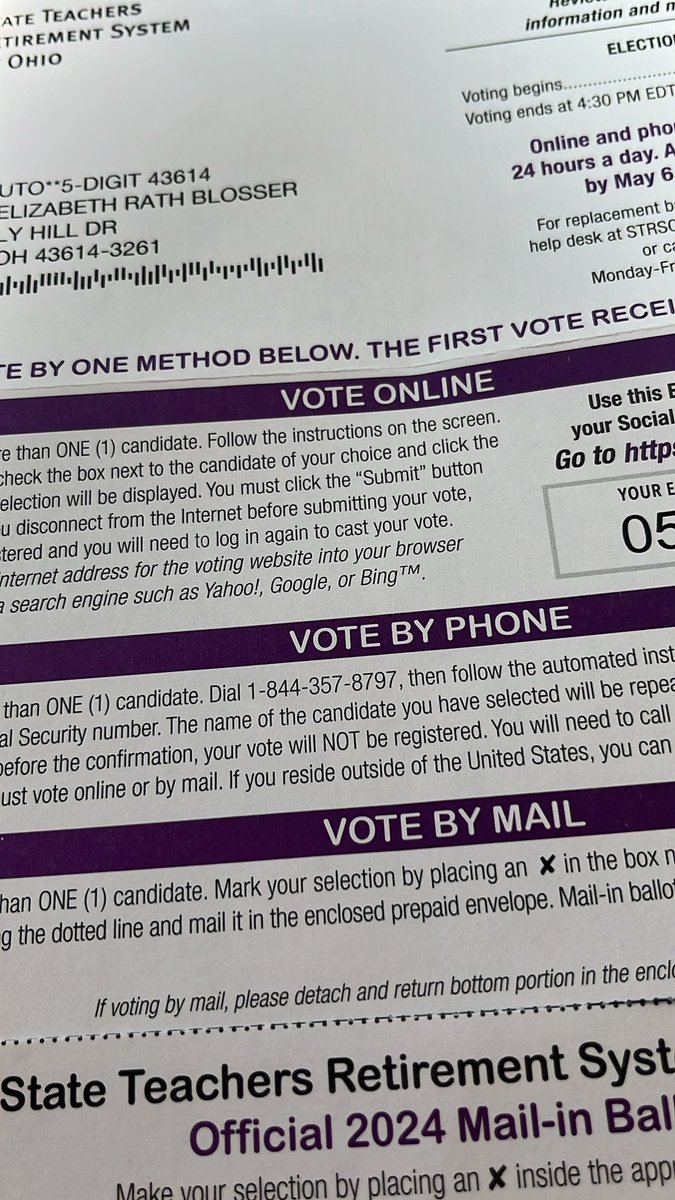 Just voted by phone for STRS board member Michelle Flanigan! Ballots should be in your mailbox by now, Vote today: by phone, online or by mail. #ohioteachers @OFTunion @mcropper1 #STRS @Kdalton250