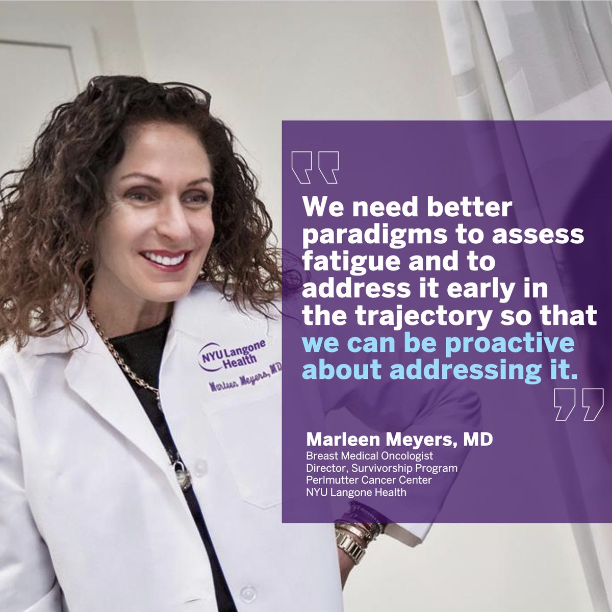 While often unreported, cancer-related fatigue impacts the quality of life of up to 80-100% of patients, estimates @americancancer. Learn about the importance of addressing fatigue in #cancersurvivorship with our @MarleenMeyersMD and @BPothuri: bit.ly/3xEyBgo