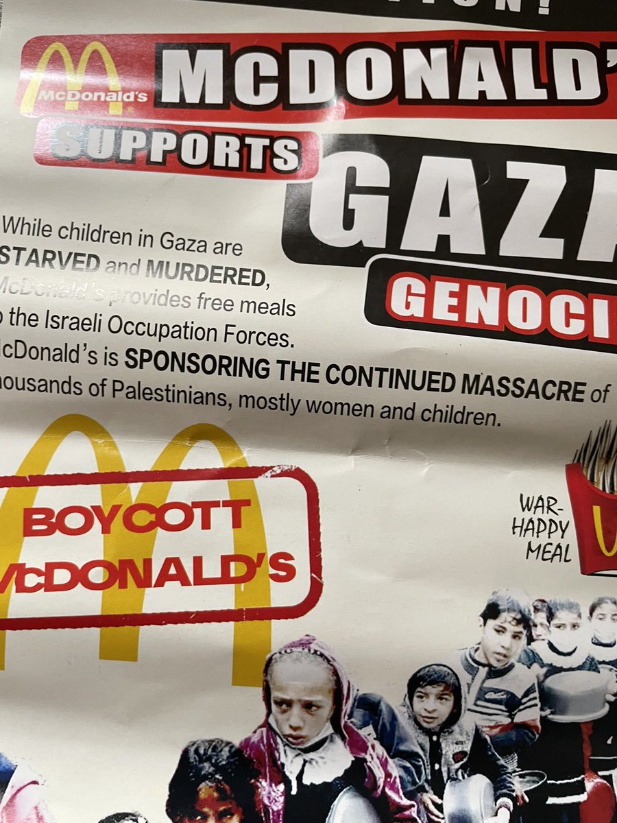 kevidoyle's tweet photo. #BTW don’t forget to #boycott #McDonalds
#fightforGaza #bds #JustSaying https://t.co/9il1q8GXzW