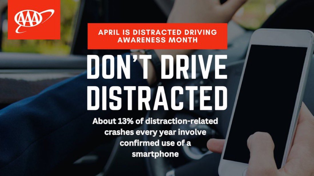 That text may have only taken your eyes off the road for about 5 seconds, but at 55 mph, that's the equivalent of driving the length of a football field with your eyes closed. 📵🚘
#DistractedDrivingAwarenessMonth
#DontTextAndDrive #JustDrive