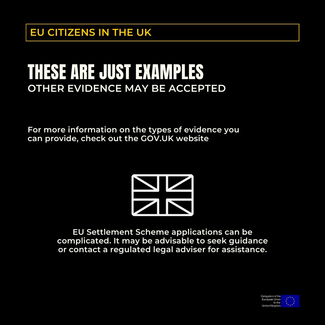 Applying to the EU Settlement Scheme? Provide the right evidence to demonstrate your residence in the UK.🇪🇺🇬🇧
Here are some examples of evidence you can use to prove longer periods of residence #EUSS #EUCitizens