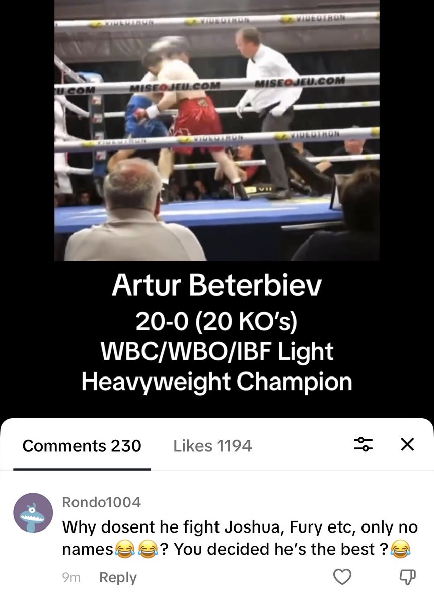 TikTok is at it again… The comments to this post are incredible 😭🔫 #boxing