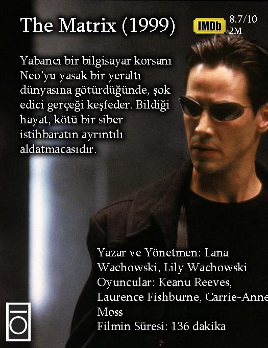 Hayatımıza Neo gibi ikonik bir karakteri sokan, uzun yıllar hafızalarımızdan silinmeyen The Matrix filmi hakkında ne düşünüyorsunuz?