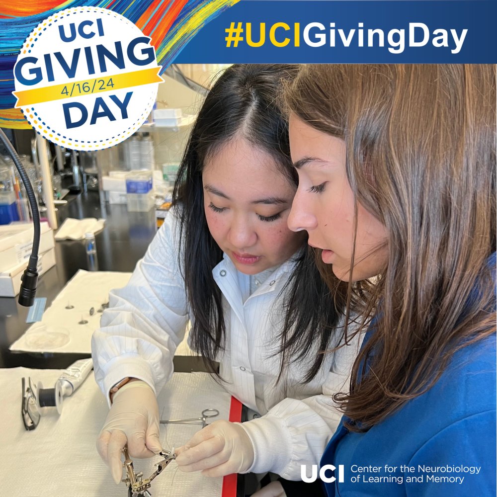 🌟#UCIGivingDay is next week! Join us in shaping the future of neuroscience! 🧠 Learn more about our mission at cnlm.uci.edu/givingday