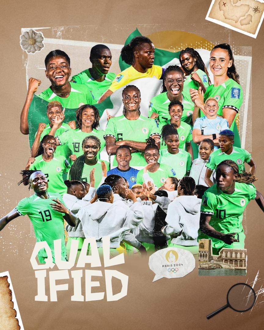 We made history - first @Olympics ticket in 16 years. Glory to God! 🥵🙏 Congratulations @NGSuper_Falcons, we did it! So proud of the team. See you all in @Paris2024 🎉😍