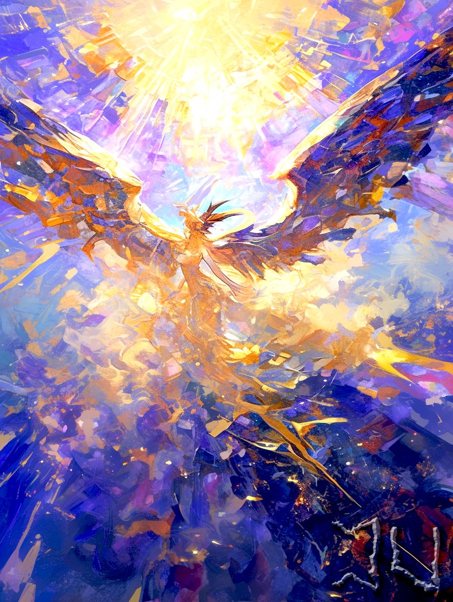 TaleOfCards's tweet image. 【ルーンから生まれるカード】
4/10のカードはペオースᛈ/ウルᚢ

天使族：「アゼルフィア」
　神秘と力強さを併せ持つ天使。
　未来への確固たる歩みを象徴。
#AIart