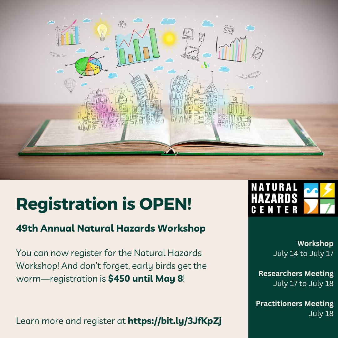 Registration is officially OPEN for the #2024HazWS! Learn more about this year's workshop and register before May 8 for an early bird discount! bit.ly/3JfKpZj