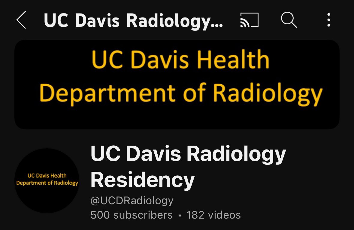 We hit 500 subscribers on our youtube.com/@UCDRadiology channel and over 30,000 views in the last month! Please visit and consider subscribing. New #radiology content every week. @GhanehF @DrLizMorris @DChenMSK @UCDRadiology