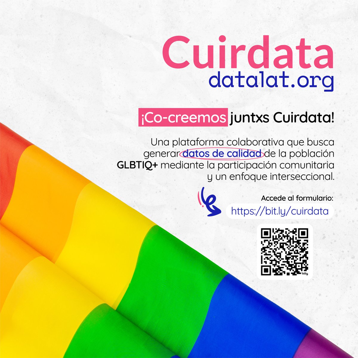 ¡Únete a nosotrxs para construir un futuro más inclusivo para la comunidad LGBTIQ+! 🏳️‍🌈 En Fundación #Datalat, estamos creando una plataforma colaborativa para recopilar #datos vitales sobre la población #LGBTIQ+ a nivel regional. 🌎🇪🇨💡 Más info.: bit.ly/cuirdata