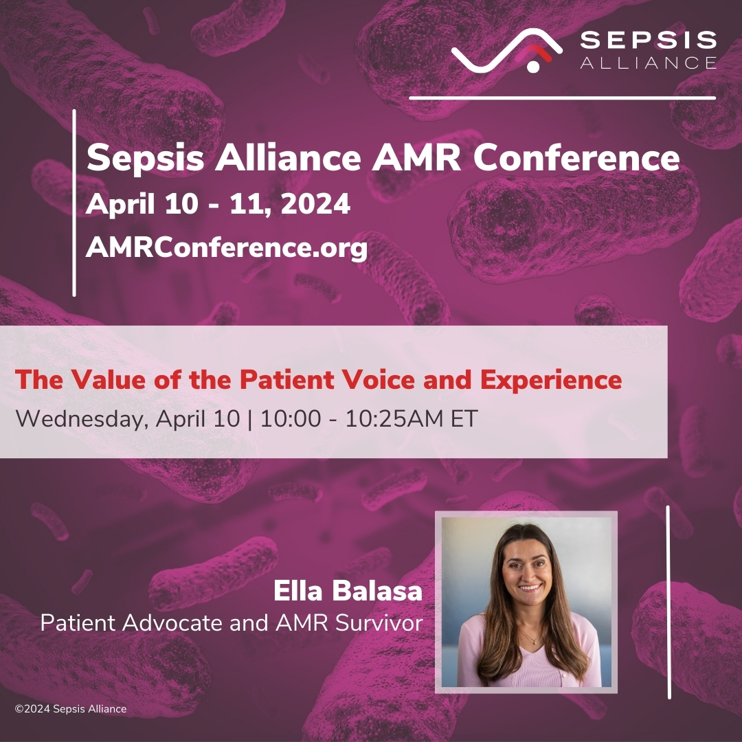 The Sepsis Alliance AMR Conference kicks off in just one hour with patient advocate and #sepsis survivor @ellabalasa1! Visit AMRConference.org to complete your free registration and receive post-event recorded access to most sessions. #AMR #AntimicrobialResistance