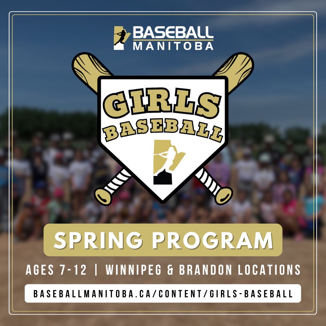 Registration is now open for our Girls Baseball Spring Program! This program will be offered in Winnipeg & Brandon. Sessions will take place once a week on Saturdays, consisting of skill development and games! ⬇️ More info: baseballmanitoba.ca/article/93523