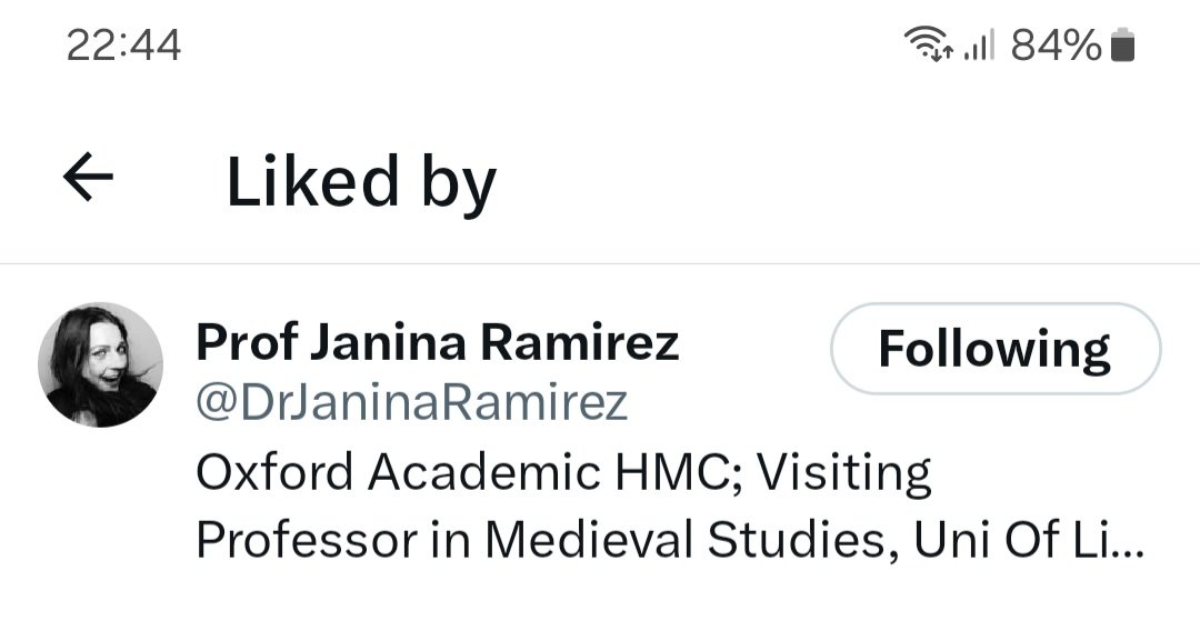 It always makes my day when I get a 'like' from the Professor @DrJaninaRamirez 😍