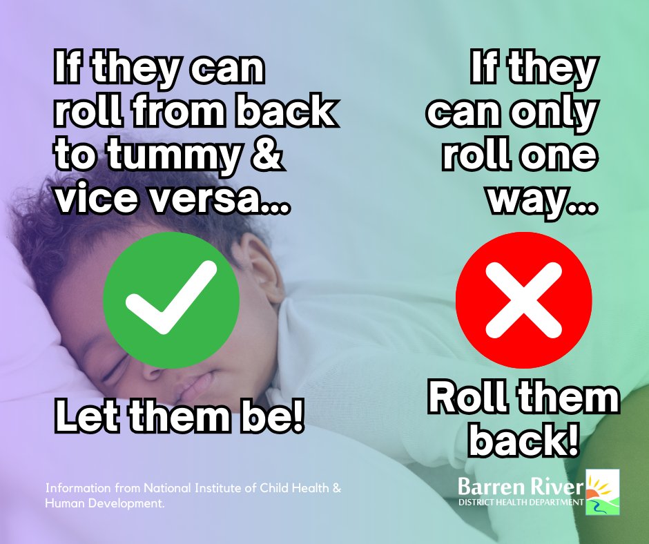 If baby can roll onto their tummy by themselves and then roll back to their backs, they're good! If not, go ahead and flip them to their back.💤 #SafeSleep #ChildSafety

Learn more about practicing #SafeSleep — safetosleep.nichd.nih.gov/reduce-risk/ba…