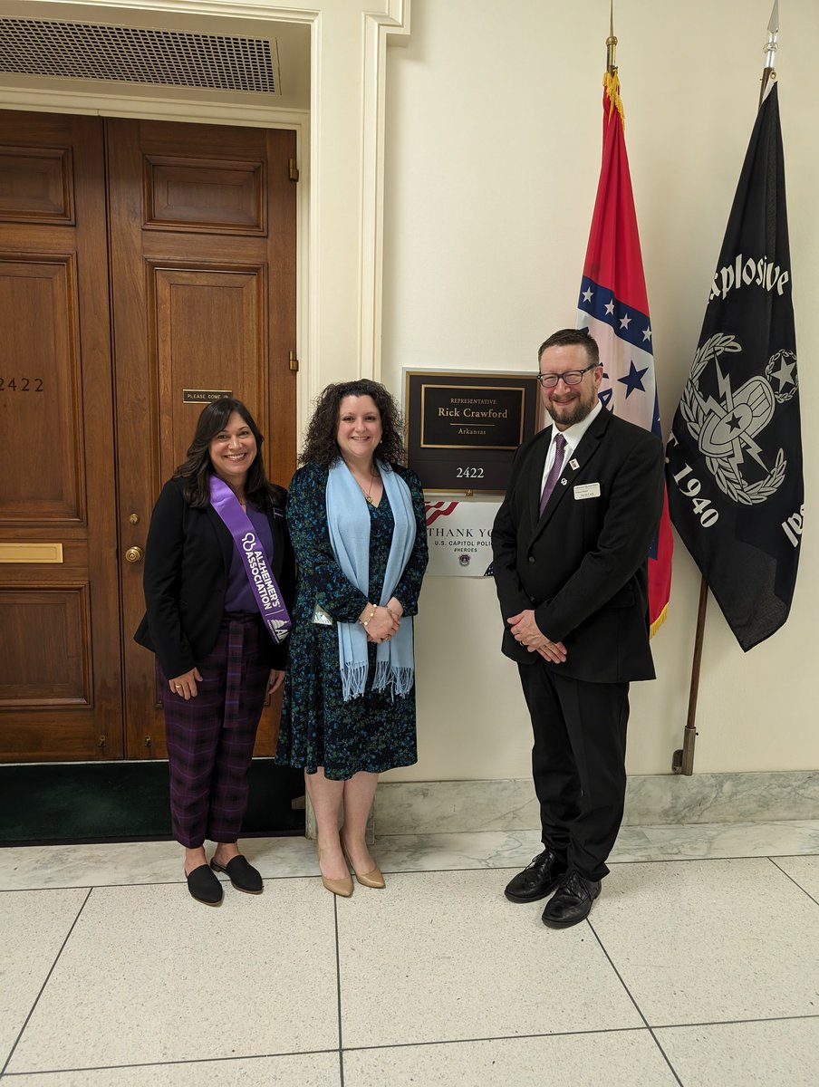 EndAlzAR's tweet photo. Thank you to Janet from @RepRickCrawford's office for meeting with us today about the importance of the #BOLDAct for families across the state of Arkansas and for your support in the fight to #EndAlz https://t.co/mKsdJ7yYuT