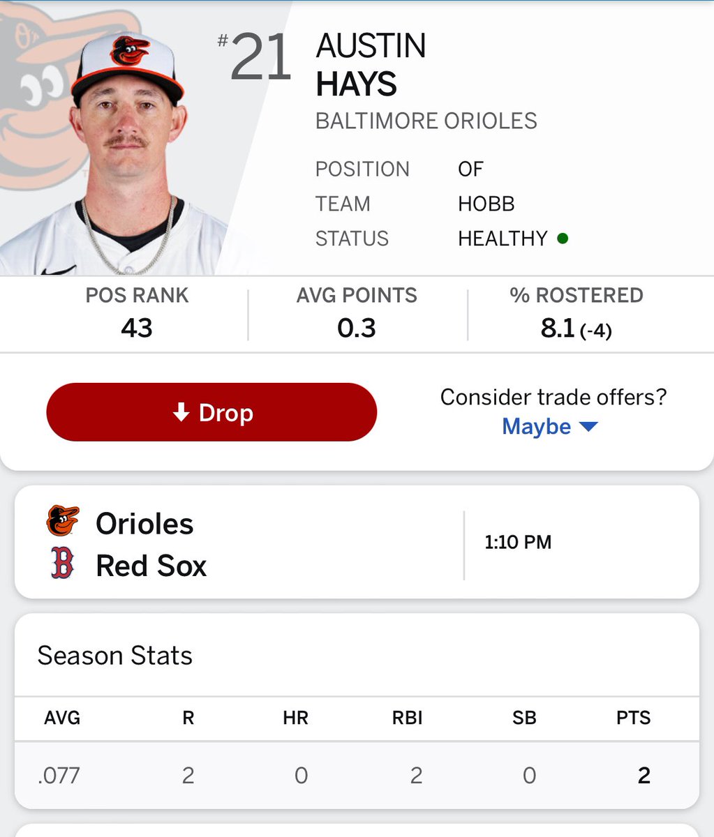 razorbackHobbs's tweet photo. Batting .077, come on Baltimore. MAKE THE CALL! #Kjerstad https://t.co/upD5B1Jt7s