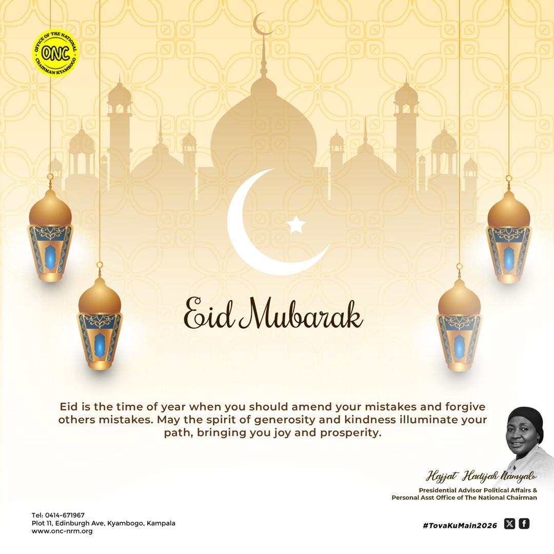 Eid is the time of year when you should amend your Mistakes and forgive others mistakes. May the spirit of generosity and kindness illuminate your path, bringing joy and prosperity. Eid Mubarak #JajjaKuBallot2026