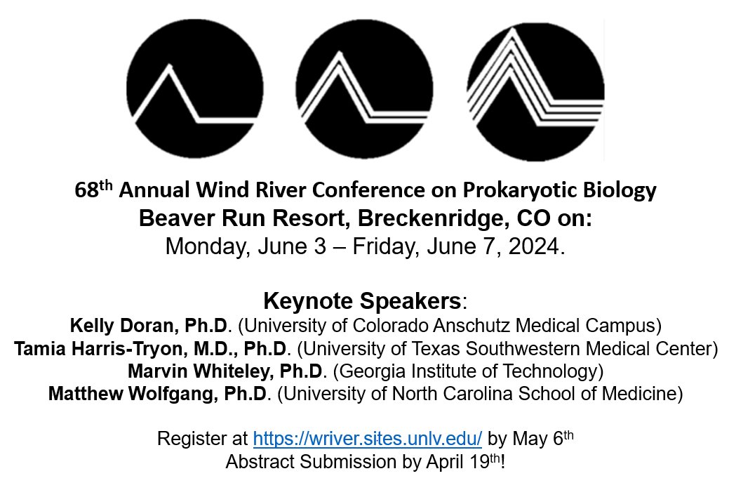 Super excited for this years Wind River Conference with an incredible line-up of keynote speakers! An amazing conference filled with plenty of opportunities for trainees to present talks or posters. Register here: wriver.sites.unlv.edu