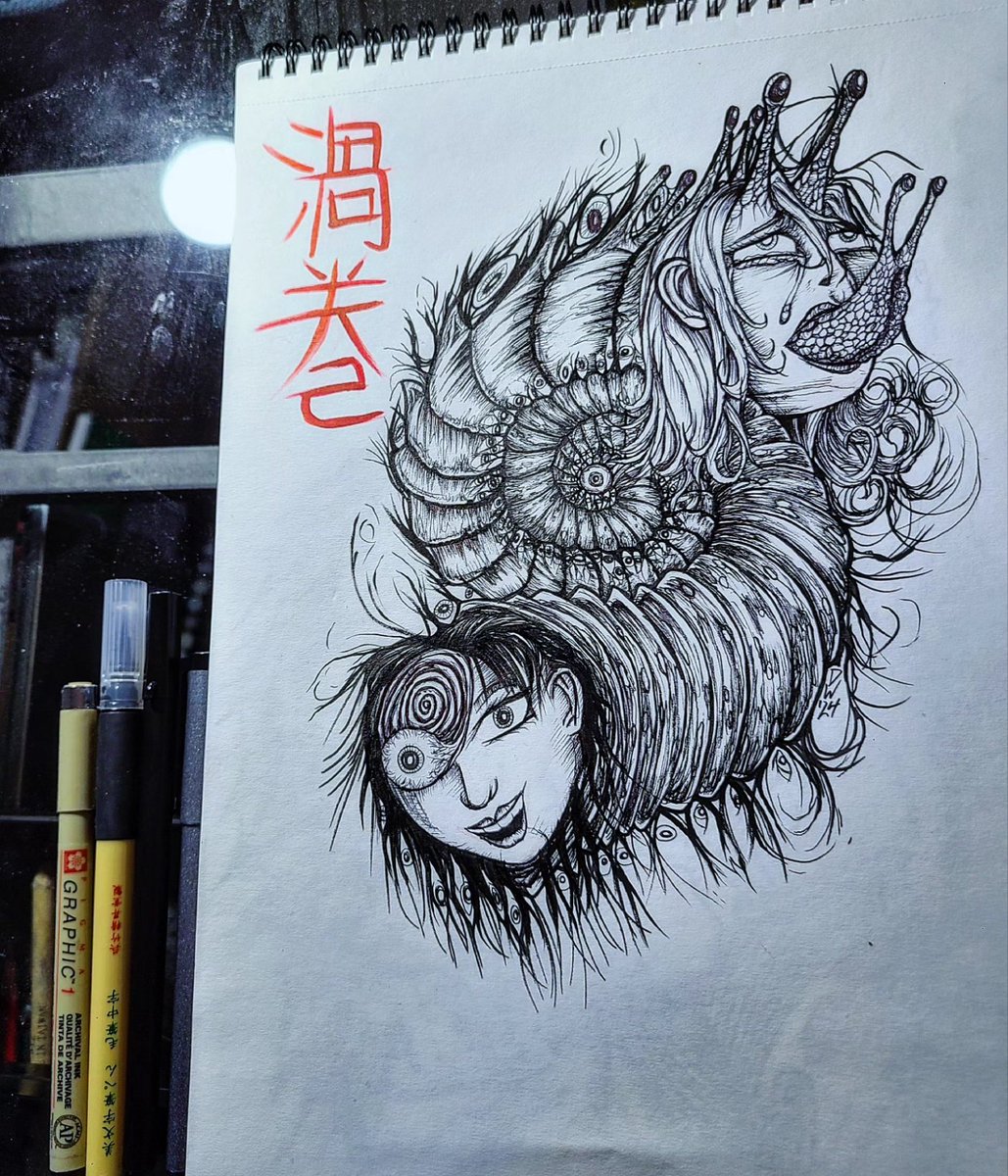 UZUMAKI 

Another sketchbook edit entry. This time, it's dedicated to the great Junji Ito! #adobefresco 
#sketchbookdrawing #illustratorlife #horrorart #junjiito #uzumaki #Tribute #fanart #pendrawing #inkdrawing  #freelanceillustrator #forhire #artprocess #artfromtheheart