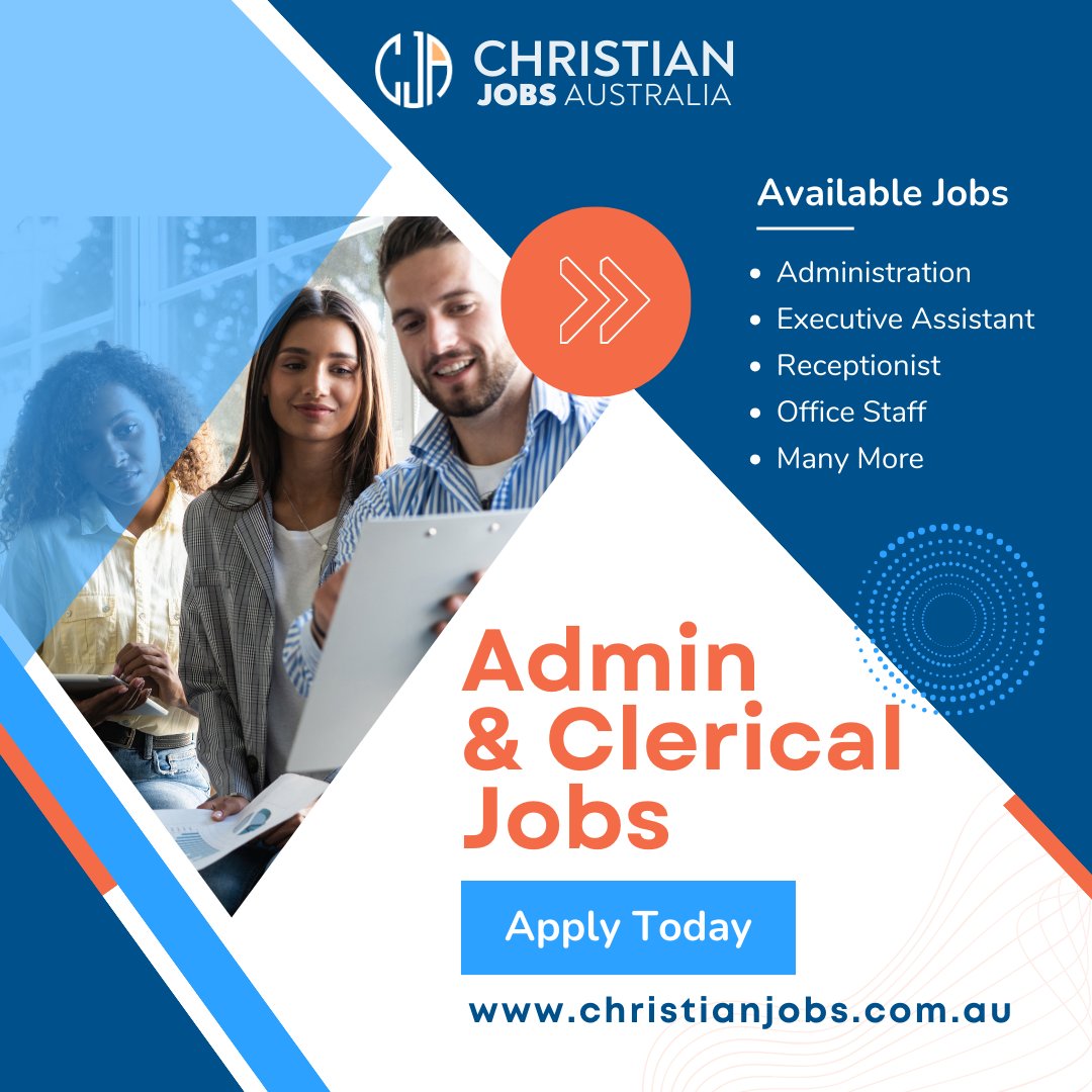 Explore a wide range of #AdminJobs & #ClericalJobs near you within church or faith-based organisations >>> ow.ly/wkoX50Prwue

#ChristianJobsAustralia #ChristianCareers #ChurchJobsAustralia #schooljobs #AussieChristians #administrationjobs #notforprofitjobs #ChurchJobs