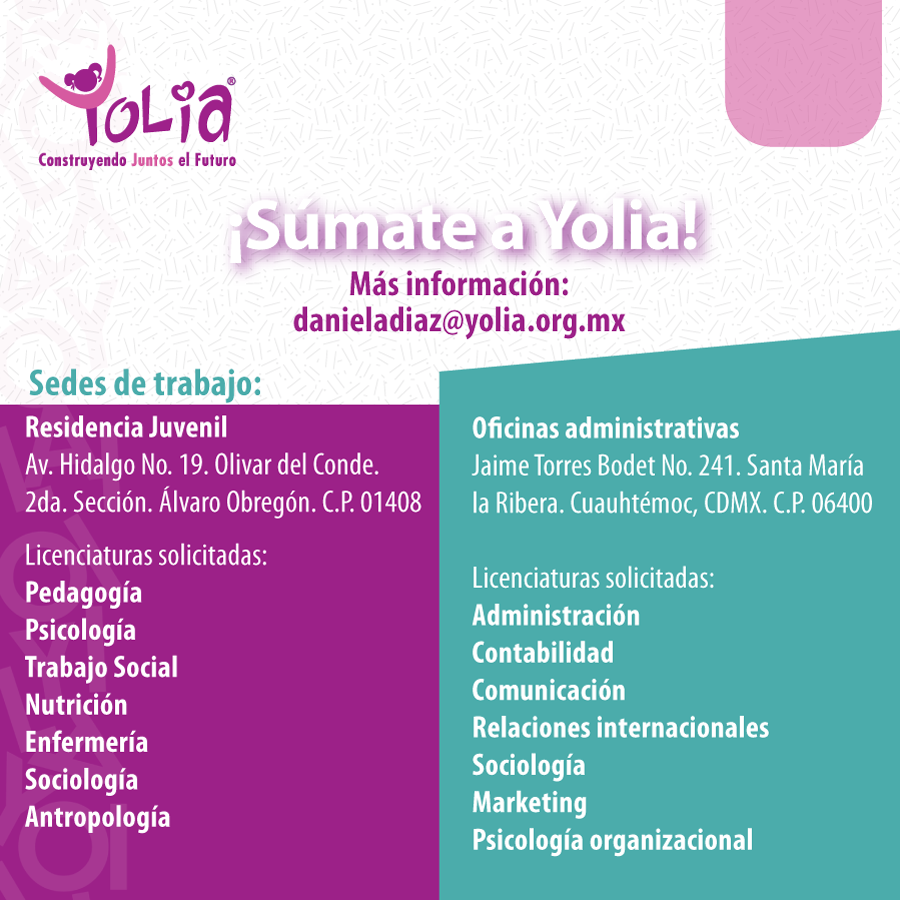 Forma parte de nuestro equipo como persona voluntaria o prestadora de servicio social y súmate a la intervención, concientización y promoción de la equidad de género y Derechos Humanos con niñas, niños, adolescentes y jóvenes.  (más información en las imágenes)