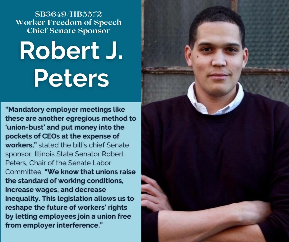 Did you know that there is no law preventing an employer from arbitrarily firing an employee for objecting to their religious or political views, including union organizing? Yes, that's right. In Illinois, we say 'no' to union busting. It's time to pass SB3649/HB5572. #1u