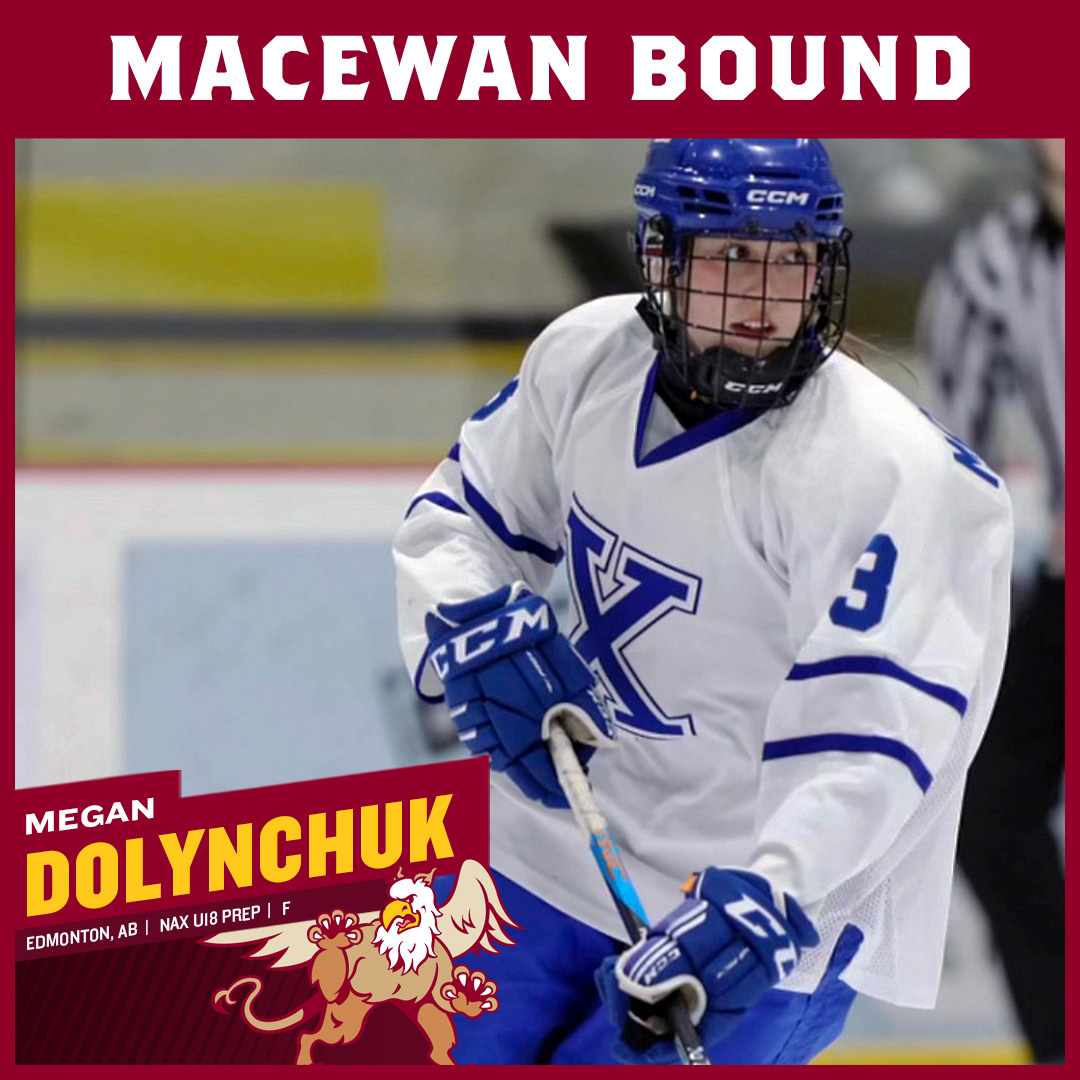 W🏒| RECRUIT Well-rounded @NAXHockey forward Megan Dolynchuk brings leadership, strong overall game to @MacEwanHockey in 2024-25. Welcome to @MacEwanU! #GriffNation 📷 Darryl Gershman STORY➡️macewangriffins.ca/sports/wice/20…