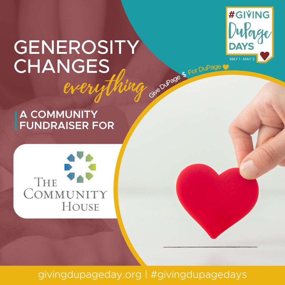 Excited to welcome The Community House to #GivingDuPageDays, May 1 – 3! The Community House works to inspire and ignite your best self to come out by uniting people across a diverse community by providing a meaningful place to engage. bit.ly/4aZqARZ