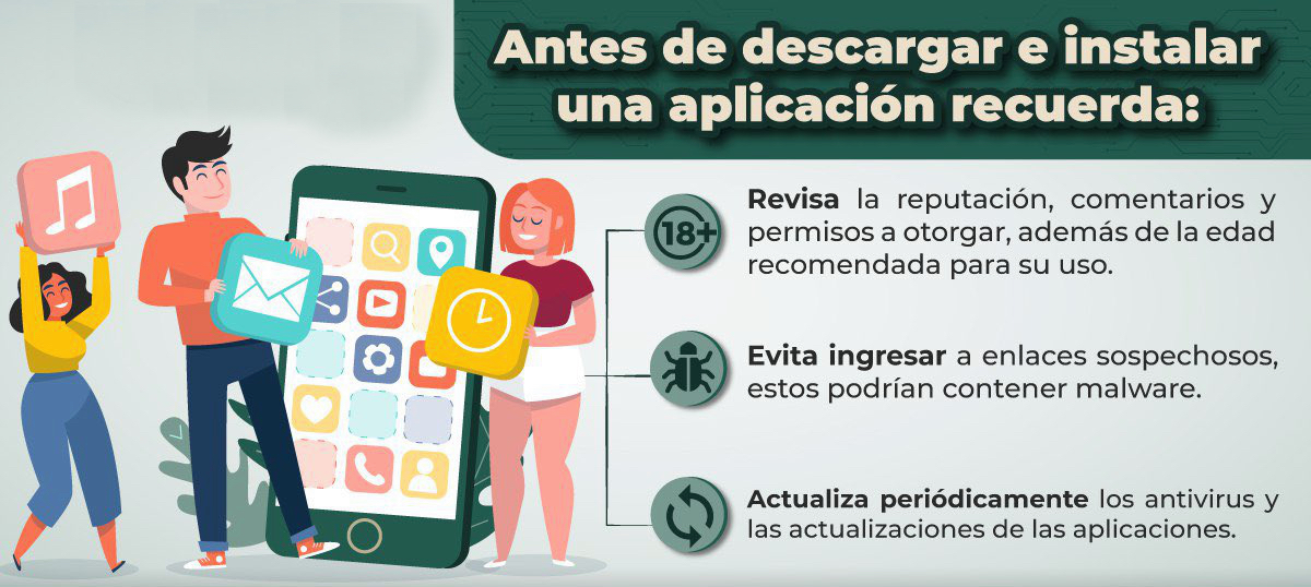 Antes de descargar una aplicación considera las siguientes recomendaciones para prevenir ser víctima de un ciberdelito.