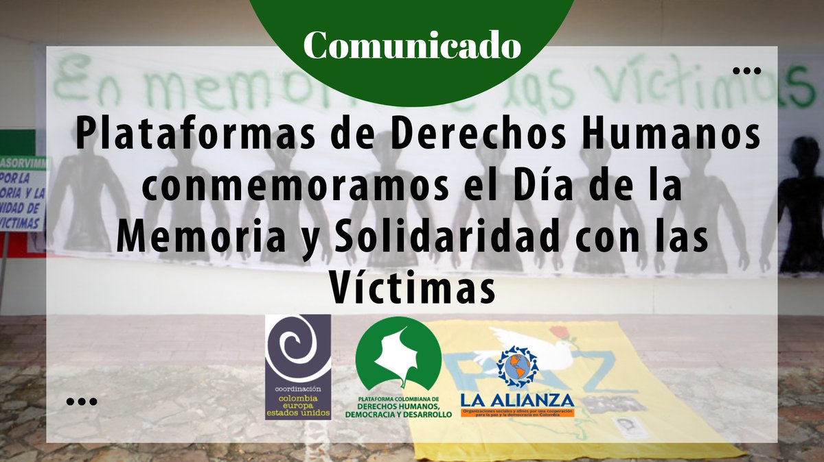 #ComunicadoConjunto 📄 Plataformas de Derechos Humanos conmemoramos el Día de la Memoria y Solidaridad con las Víctimas 🌻 👀 Lee el comunicado completo aquí ⬇️ ddhhcolombia.org.co/2024/04/09/pla…