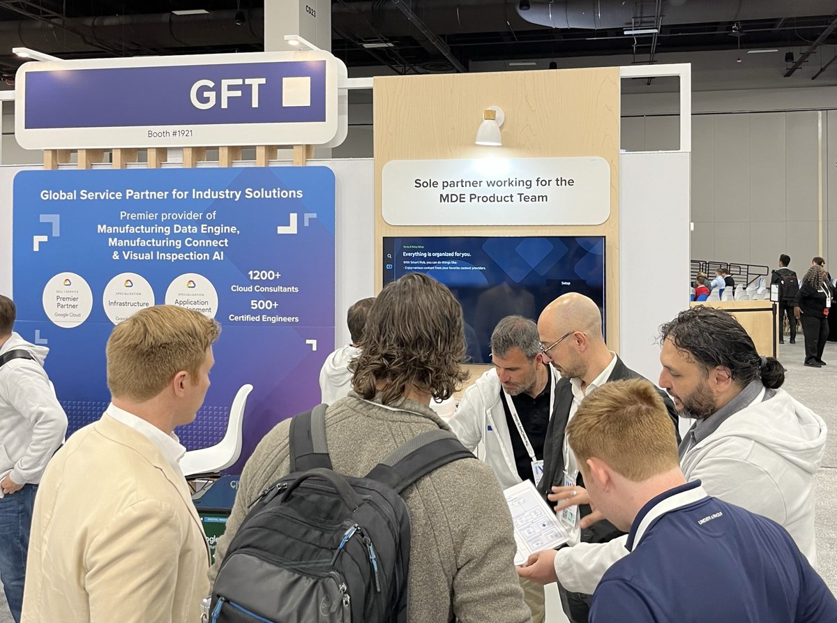 gftnorthamerica's tweet image. Wrapping day 1 of #GoogleCloudNext! 

We want to thank everyone who stopped by our booth! If you didn&apos;t get a chance today to meet our #GFTexperts, we&apos;re here tomorrow at Booth 1921. Looking forward to continuing the conversation tomorrow!

#Manufacturing #genAI #visualinspection
