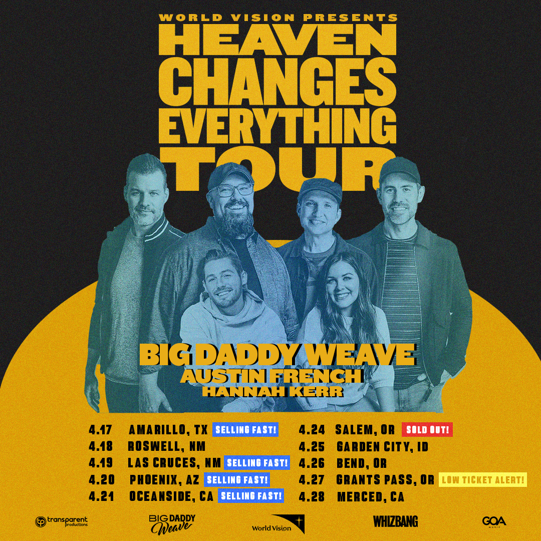 This month takes us to Texas, New Mexico, Arizona, California, Oregon, and Idaho for nights of community, songs, and worship on the Heaven Changes Everything tour. The wonderful @austinfrench316 and the amazing @hannahkerr will be joining us and you! Get your tickets today!