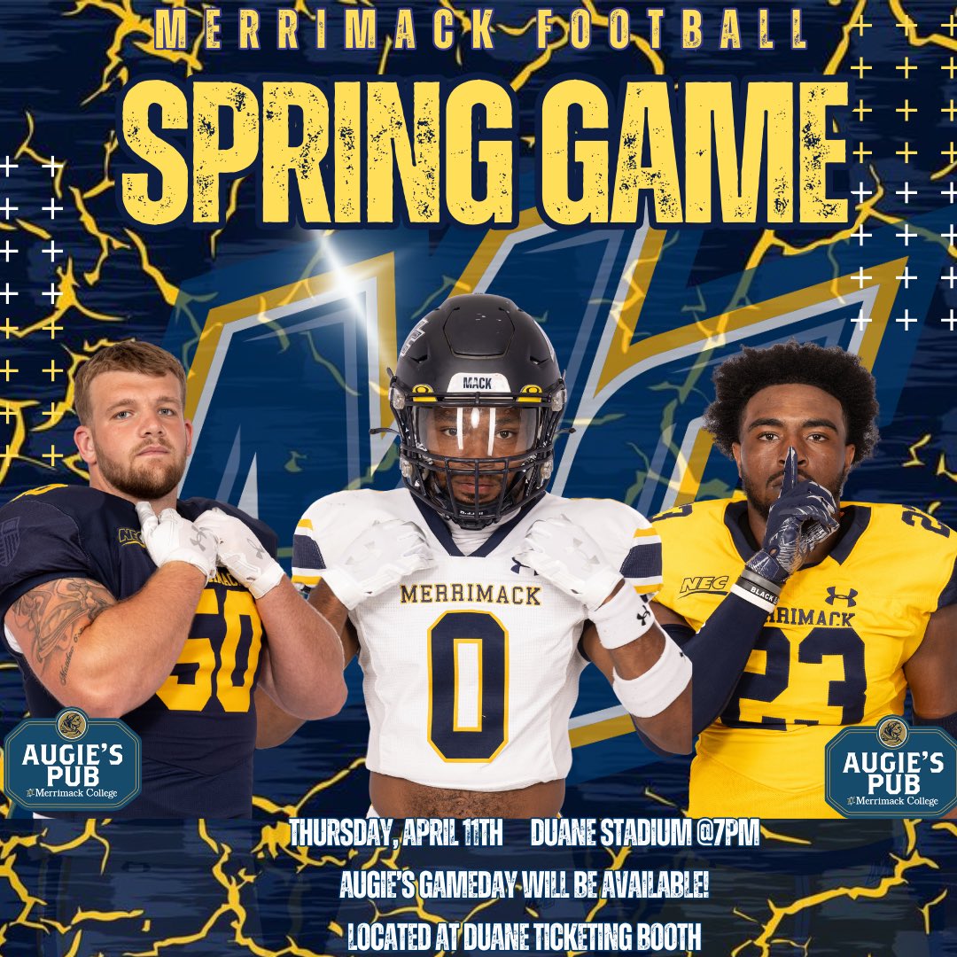 It’s SPRING GAME TIME! Come check out the Warriors as they close out their spring season! Augie’s game day pub will be available in the ticket booth! #GoMack // #MackTough