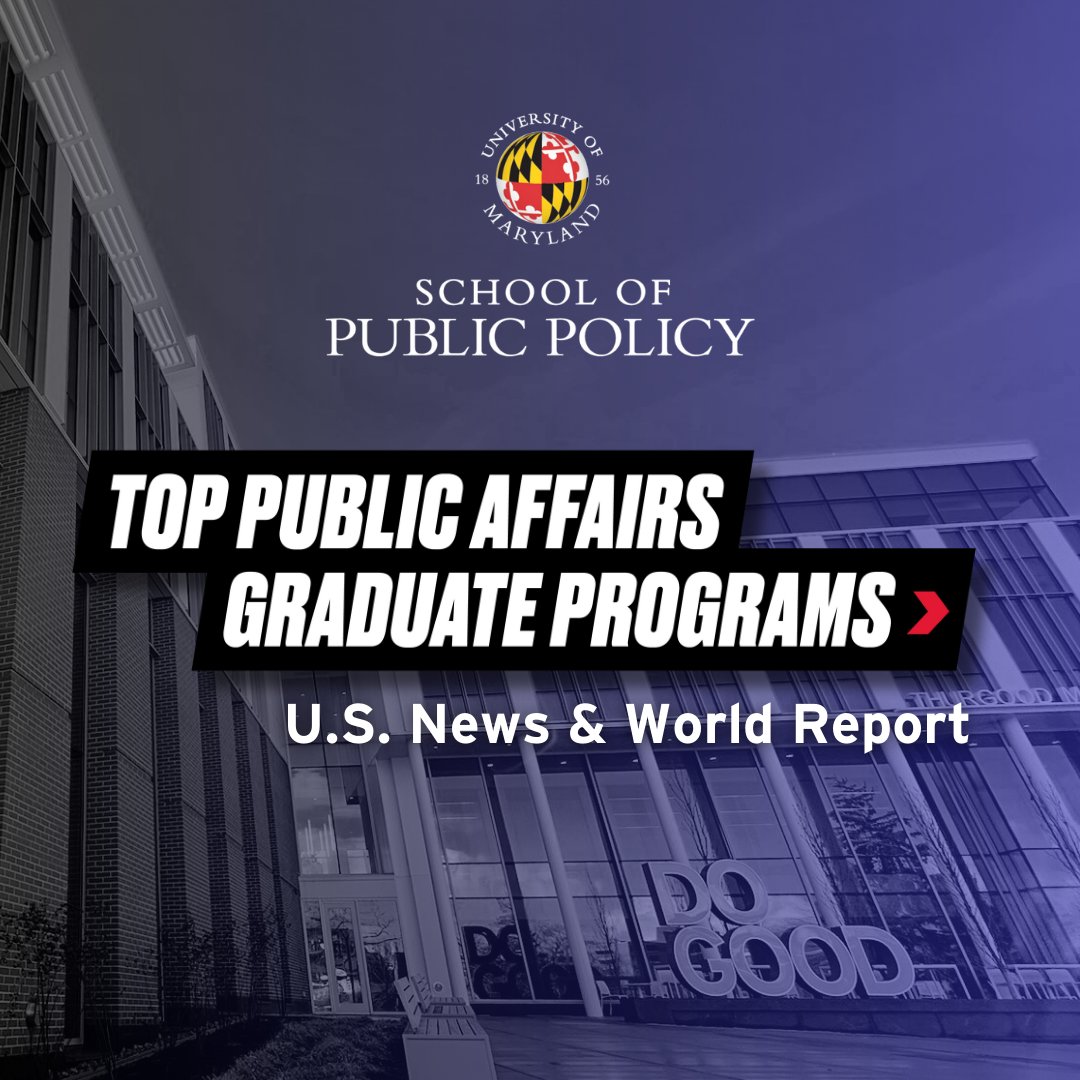 🌟 We're thrilled to announce that the University of Maryland School of Public Policy has been hailed as one of the nation's top-tier public affairs schools by none other than U.S. News & World Report! Check out our ranking: go.umd.edu/SPPrankings