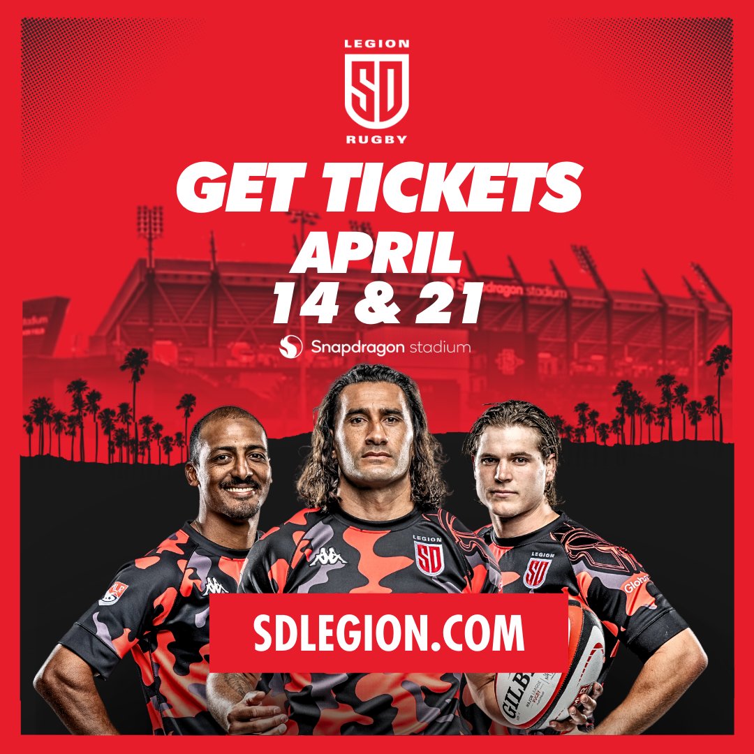 .@SDLegion returns to @Snapdragon Stadium for back-to-back Sundays on April 14 and 21! Act fast and secure your tickets at sdlegion.com 🎟️
