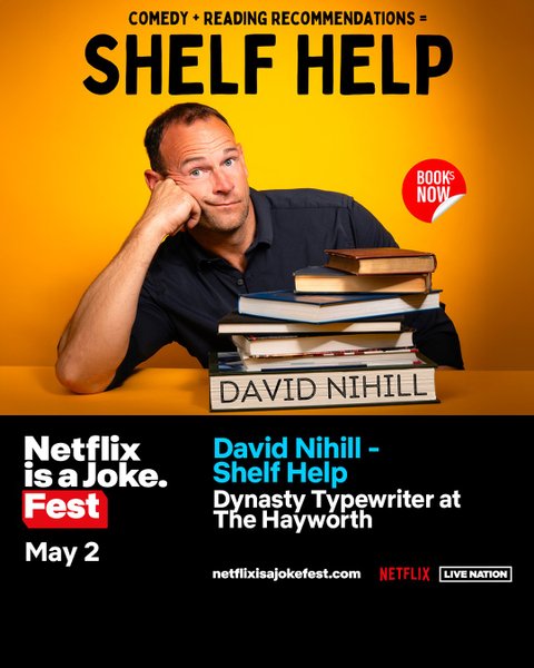 We are really looking forward to Irish comedian @davidnihill’s next show in LA as part of @NetflixIsAJoke!☘️🎭 Come join us on 2 May for a night of guaranteed fun & laughter! 🎟️ Tickets & more info: squadup.com/events/netflix…