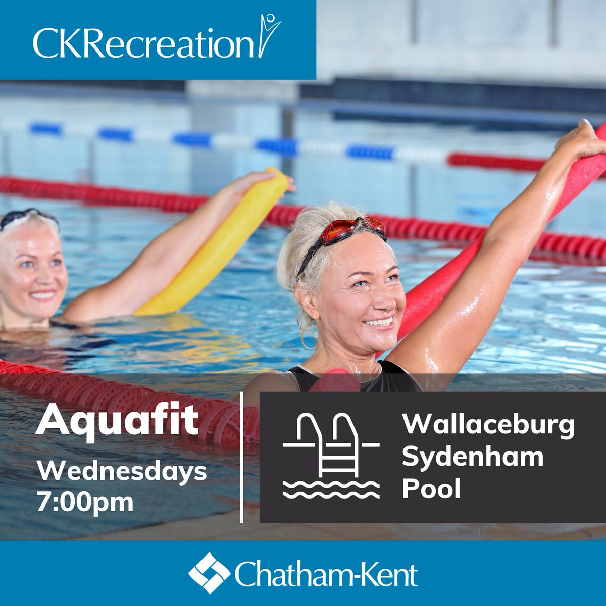 Did you know that @CKRec runs an Aquafit class every Wednesday in Wallaceburg? Dive into their Wednesday Aquafit drop-in classes and let the water work wonders for you. Check out ow.ly/7zIA50R7rh3 for more information.
#YourTVCK #CKont #TrulyLocal #CKRec #Aquafit
