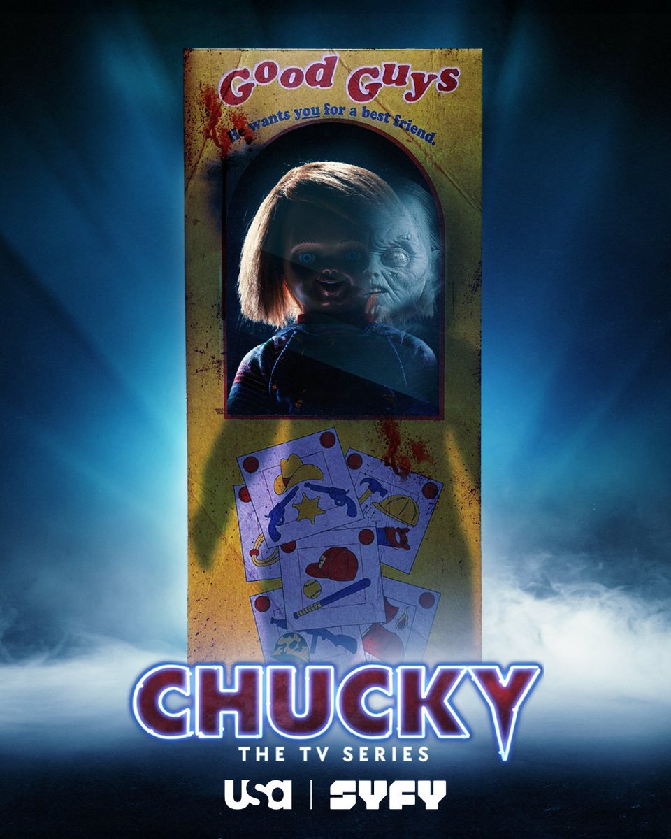 time is mockin me. but the good news is #chucky returns TOMORROW 10/9c on @USANetwork and @SYFY! artwork by: @creepyduckart